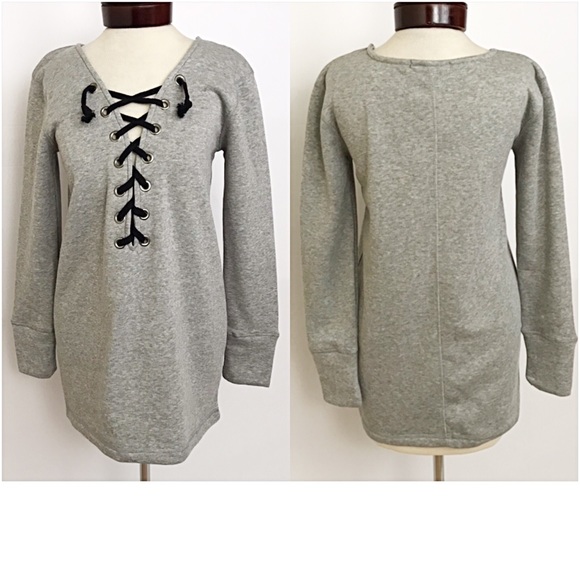 Soft Warm Cozy Lace Up Front Tunic Top SML - Picture 5 of 5